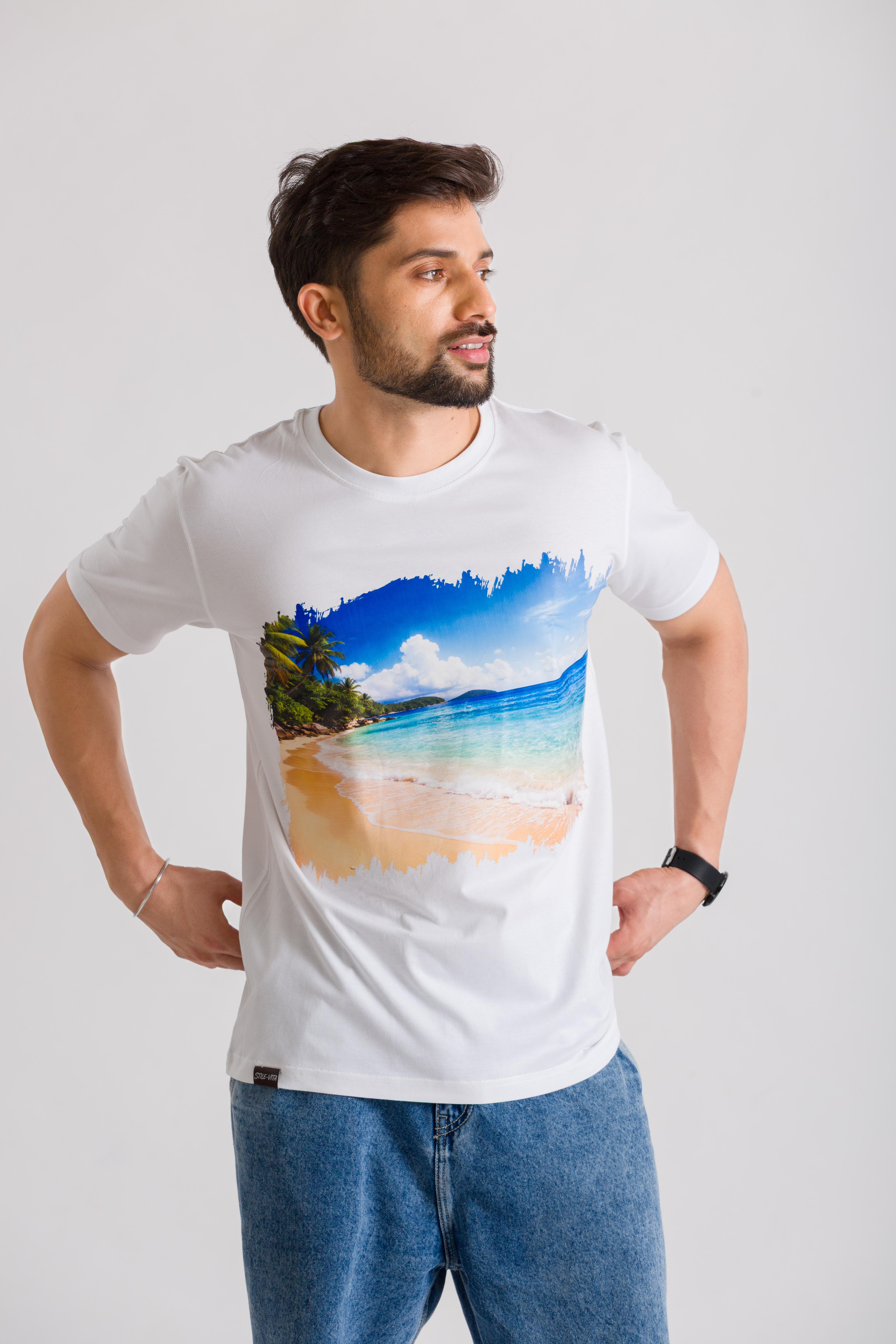 Beach Front Printed Oversized T-Shirt